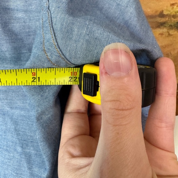 RARE VINTAGE 70s orange tab chambray hand embroidered Levi’s button down sz M - Picture 9 of 9